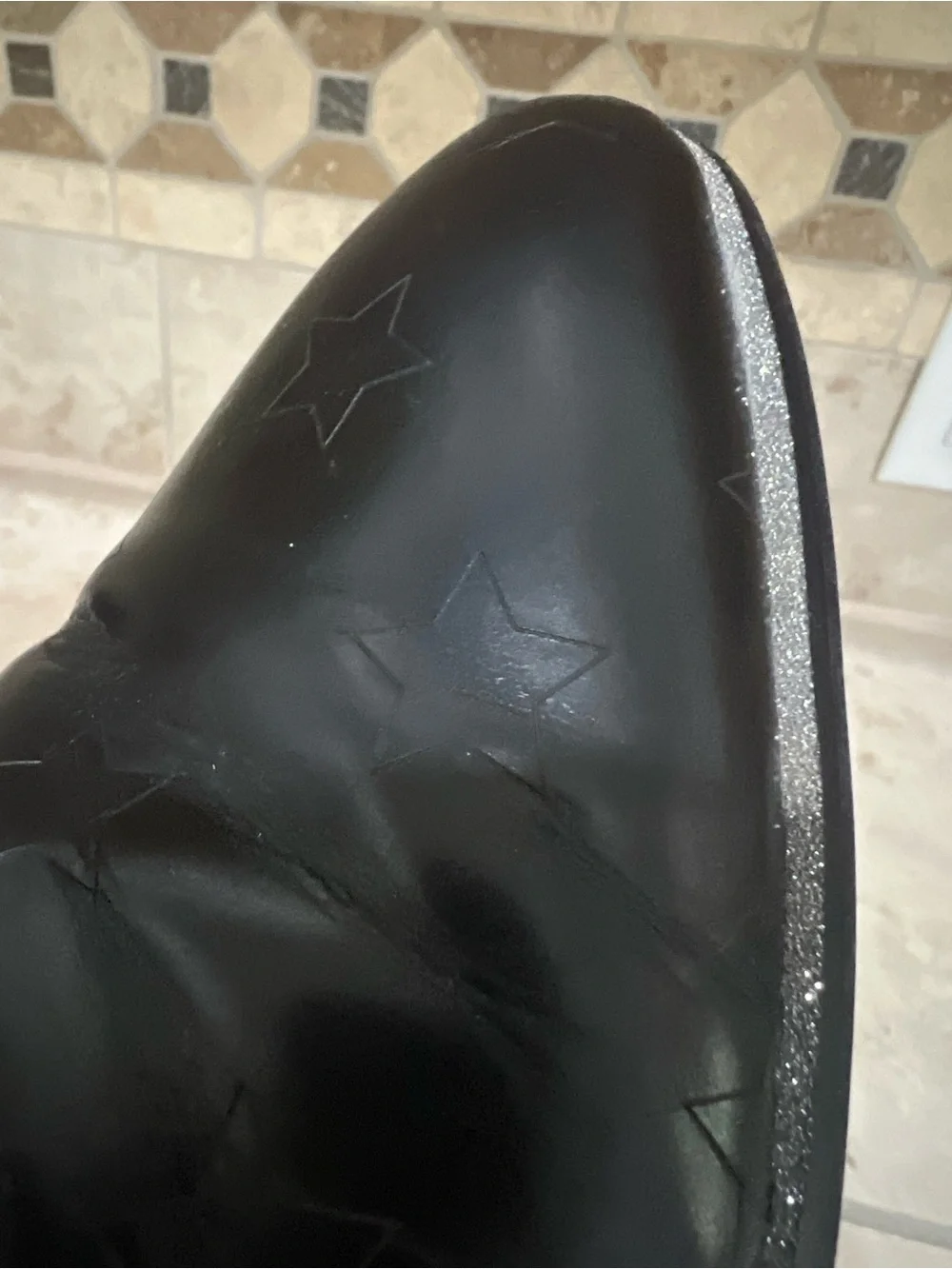 Aldo Black Leather Lace-Up Oxfords with Star Embossing